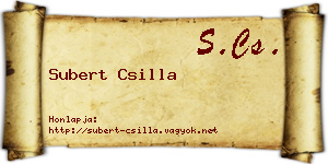 Subert Csilla névjegykártya